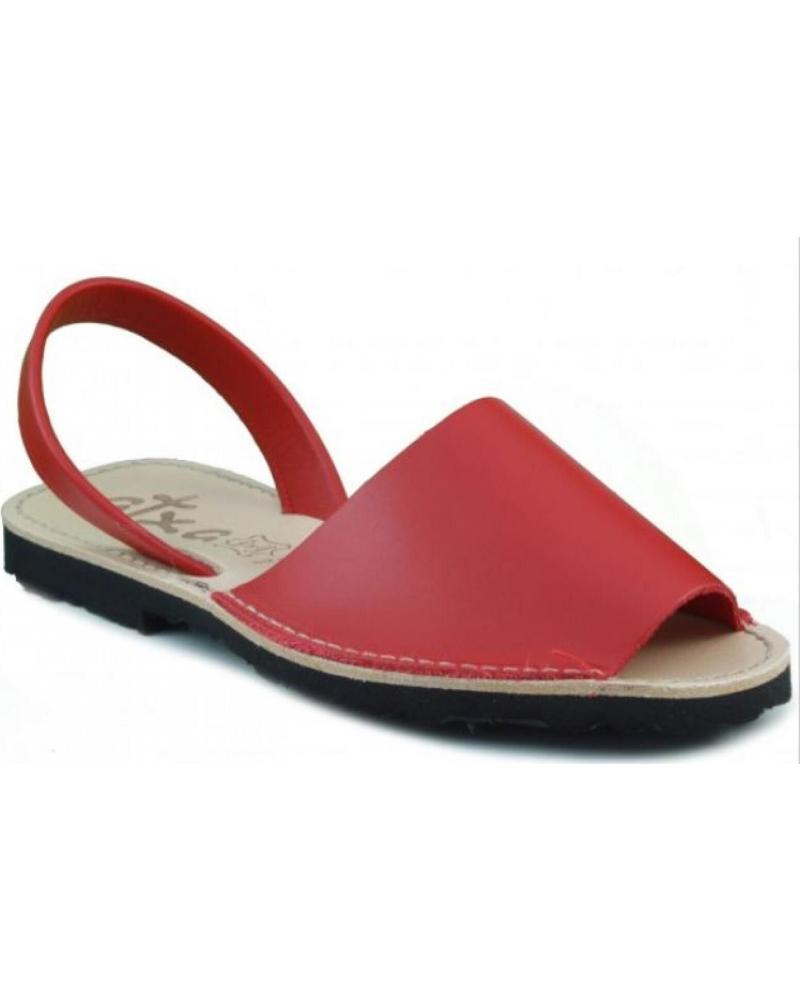 Sandalias de Mujer y Hombre y Niña y Niño ARANTXA MENORQUINA DE PIEL ROJO