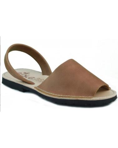 Sandalias de Mujer y Hombre y Niña y Niño ARANTXA MENORQUINA DE PIEL MARRON