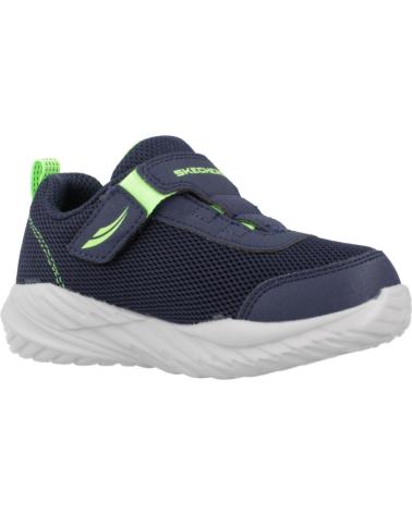 SKECHERS NITRO SPRINT - BLUE KIDS' SNEAKERS WITH NEON DETAILS NVLM