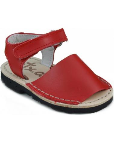 Sandalias de Niña y Niño ARANTXA MENORQUINAS HECHA A MANO NINOS ROJO