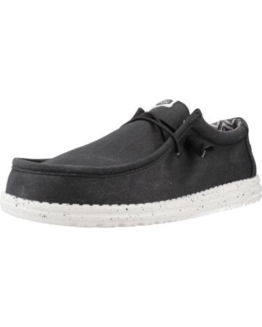 Nauticos per Uomo HEY DUDE INFORMALES HOMBRE MODELO WALLY CANVAS COLOR NEGRO BLCKWHT