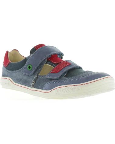 Sapatos de Menino KICKERS 414590-30 JYKROI 53 BLEU ROUGE