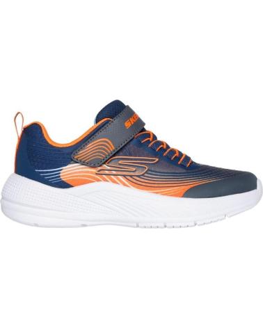 SKECHERS ZAPATILLAS MICROSPEC NINO 403926L-NVOR Y NARANJA AZUL