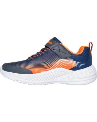 SKECHERS ZAPATILLAS MICROSPEC NINO 403926L-NVOR Y NARANJA AZUL