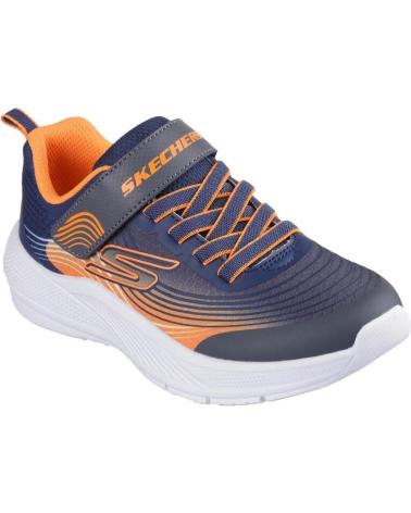 SKECHERS ZAPATILLAS MICROSPEC NINO 403926L-NVOR Y NARANJA AZUL