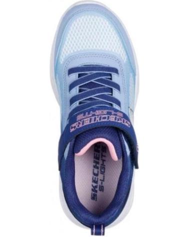 ZAPATILLAS SKECHERS CON LUCES 303714L NVLB AZUL Y ROSA AZUL