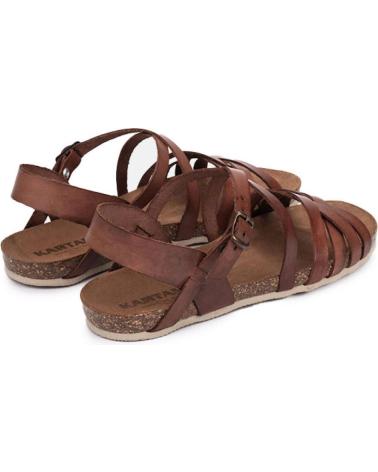 Woman Sandals KARTAMO SANDALIA PLANA MARRON MUJER MARRóN
