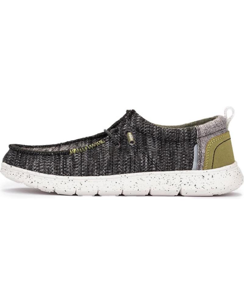 Man Boat shoes MEROHE ZAPATILLAS NEGRO-PISTACHO DE HOMBRE NEGRO-BLANCO