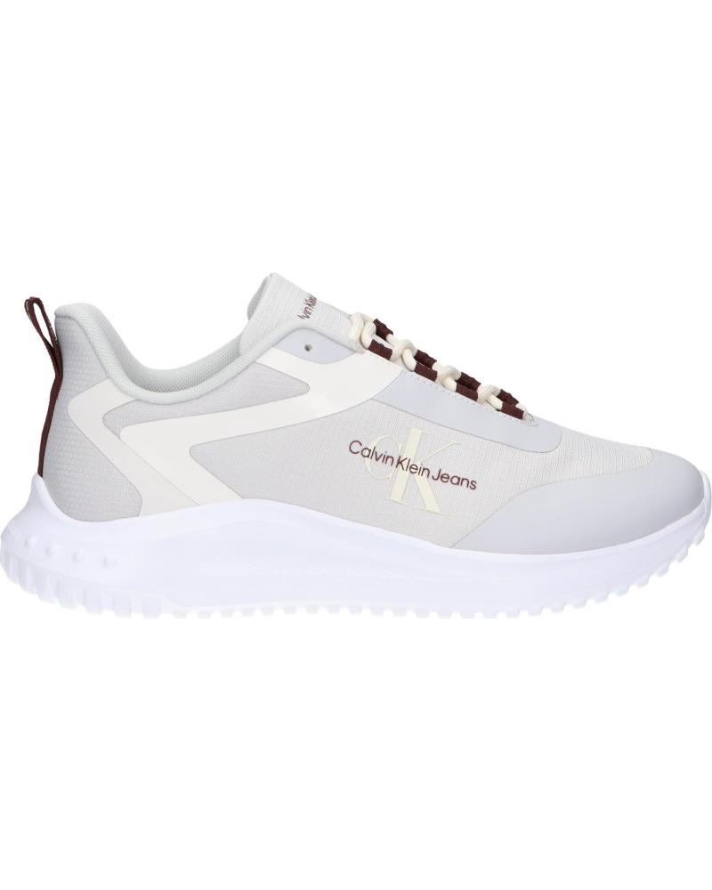 Man Trainers CALVIN KLEIN YM0YM00968 EVA RUNNER LOW LACE 01V MUSHROOM-BITTER CHOCOLATE
