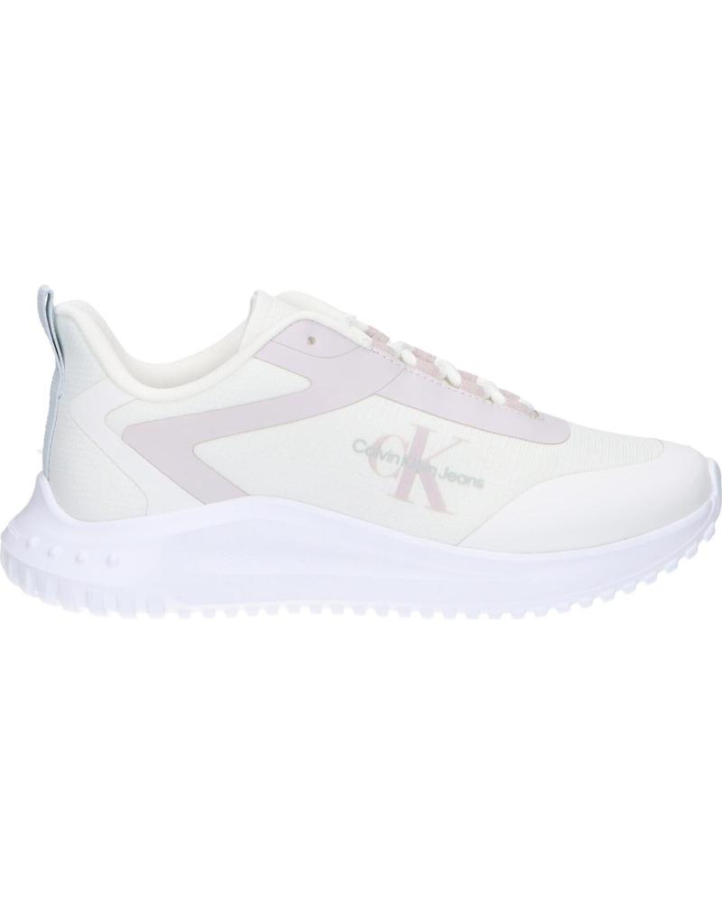 Sneaker für Damen CALVIN KLEIN YW0YW01442 EVA RUNNER LOW 0K9 BRIGHT WHITE-LILAC ASH