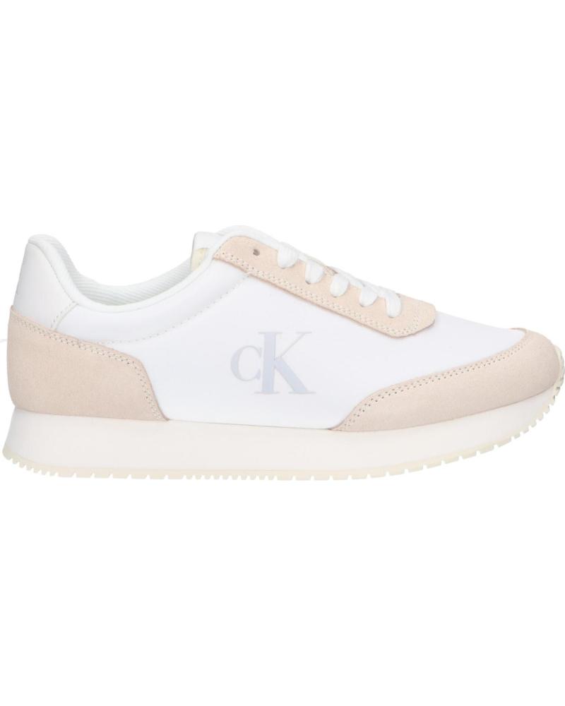 Esportes  de Mulher CALVIN KLEIN YW0YW01615 RUNNER LACEUP 0LA BRIGHT WHITE-CREAMY WHITE