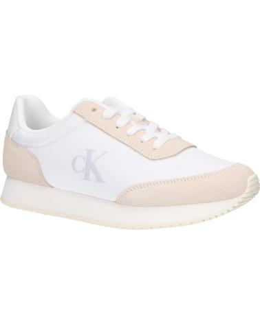 Esportes  de Mulher CALVIN KLEIN YW0YW01615 RUNNER LACEUP 0LA BRIGHT WHITE-CREAMY WHITE