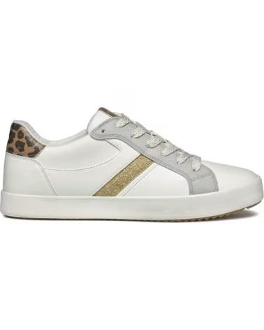 GEOX D BLOMIEE D456HC ZAPATILLAS CASUAL MUJER BLANCAS Y PLATEADAS C1151 OPTIC WHITE-SI
