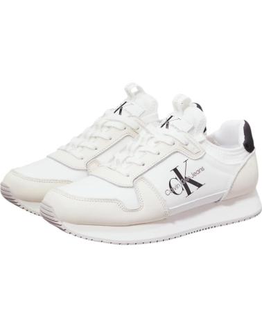 Esportes  de Mulher CALVIN KLEIN RUNNER SOCK LACEUP ML LTH BLANCO