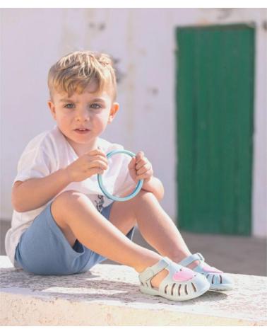 Zehansandalen für Mädchen IGOR TOBBY CORAZON VELCRO GLOSS VERDE