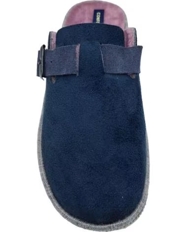 ZUECO DE CASA PARA MUJER CON HEBILLA AZUL MARINO
