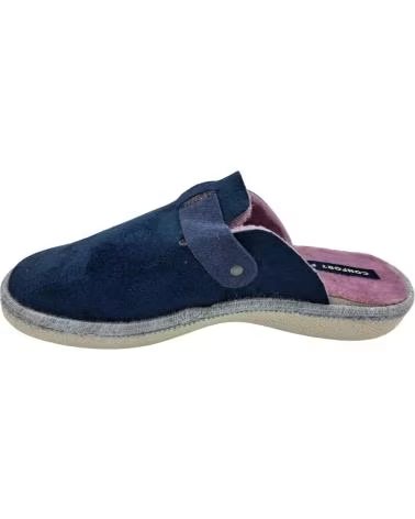 ZUECO DE CASA PARA MUJER CON HEBILLA AZUL MARINO