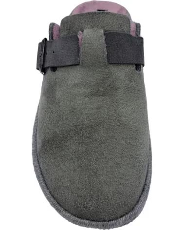 SABOT D´INTÉRIEUR POUR FEMME AVEC BOUCLE ET DÉTAIL MATELASSÉ GRIS