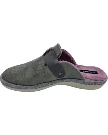 SABOT D´INTÉRIEUR POUR FEMME AVEC BOUCLE ET DÉTAIL MATELASSÉ GRIS