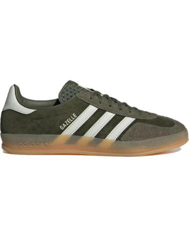 Man Trainers ADIDAS GAZELLE INDOOR JI3899 NIGHT CARGO - ALUMINA - GUM - 41 1-3 DARK GREEN