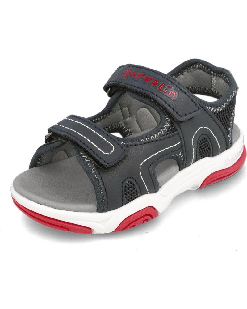 Sandales pour Garçon GARVALIN SANDALIA GARVALIN PUNTERA ABIERTA A-AZUL Y GRISTEXTIL