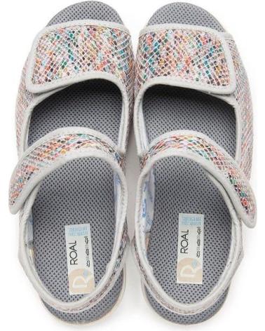 Sandalias de Mujer ROAL SANDALIA REJILLA DOS VELCROS GRIS