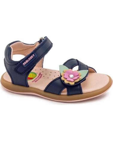 Sandalen für Mädchen PABLOSKY SANDALIA FLOR VELCRO 014122 AZUL MARINO