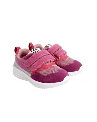 Sneaker für Mädchen GARVALIN OFFENE PUMPS EVA MAÑAS 1495 AUS SILBERNEM LEDER FUCSIA
