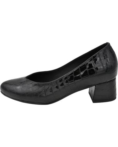 Zapatos de Mujer DCHICAS - SALON TACON BAJO DE PIEL CHAROL PARA PLANTILLAS NEGRO