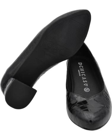 Schuhe für Damen DCHICAS - SALON TACON BAJO DE PIEL CHAROL PARA PLANTILLAS NEGRO