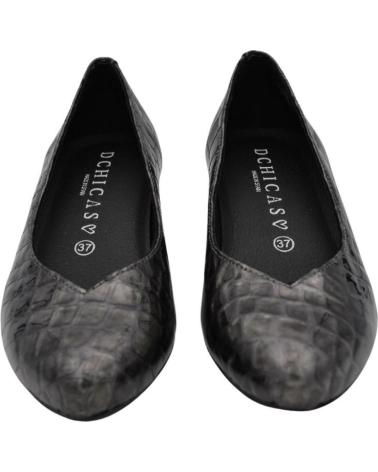 Woman shoes DCHICAS - SALON TACON BAJO DE PIEL CHAROL PARA PLANTILLAS ACERO