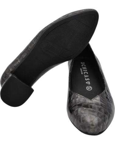Woman shoes DCHICAS - SALON TACON BAJO DE PIEL CHAROL PARA PLANTILLAS ACERO