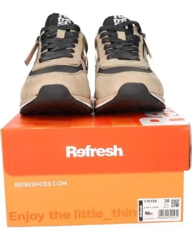 REFRESH 170159 SNEAKER IN TAUPE UND BRAUN