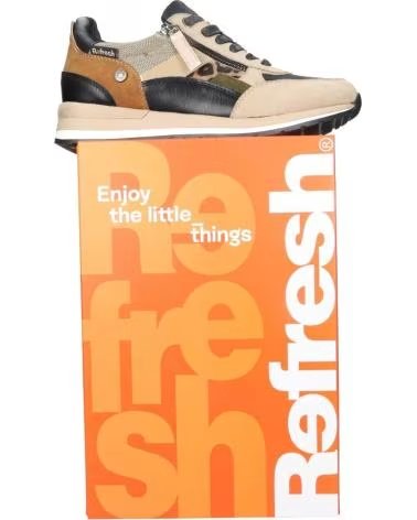 REFRESH 170159 SNEAKER IN TAUPE UND BRAUN