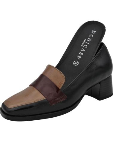 Woman shoes DCHICAS - MOCASIN TACON BAJO DE PIEL CHAROL PARA PLANTILLA ACAPULCO