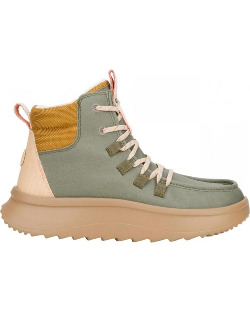 Botins de Mulher HEY DUDE WENDY PEAK APRES COAT TWILL KAKI