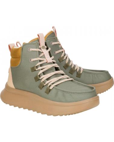 Botins de Mulher HEY DUDE WENDY PEAK APRES COAT TWILL KAKI