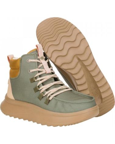Botins de Mulher HEY DUDE WENDY PEAK APRES COAT TWILL KAKI