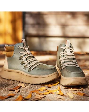 Botins de Mulher HEY DUDE WENDY PEAK APRES COAT TWILL KAKI