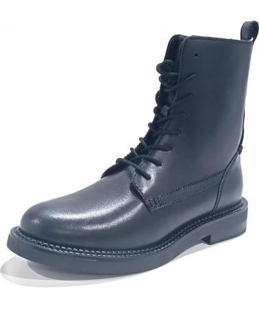 Stiefel für Damen GEOX BOTA MILITAR DE PIEL CON SUELA DE GOMA TRANSPIRABLE NEGRO