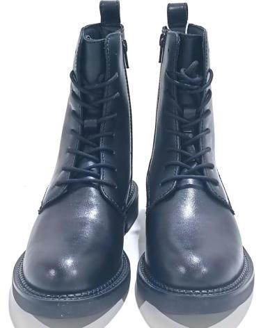 Stiefel für Damen GEOX BOTA MILITAR DE PIEL CON SUELA DE GOMA TRANSPIRABLE NEGRO
