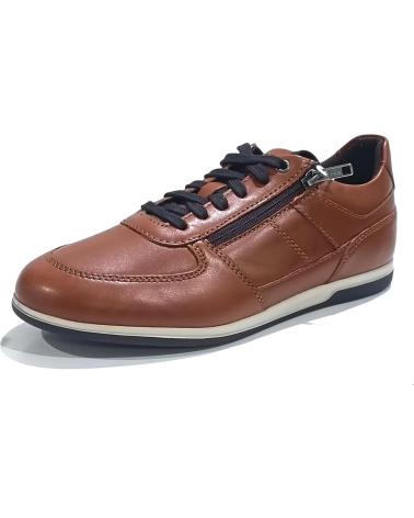 GEOX U454GB CHAUSSURE CASUAL EN CUIR MARRON À LACETS BROWN