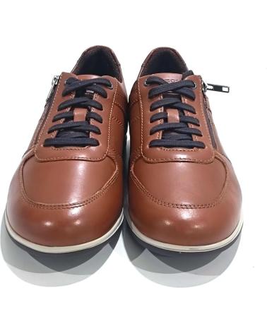 GEOX U454GB CHAUSSURE CASUAL EN CUIR MARRON À LACETS BROWN