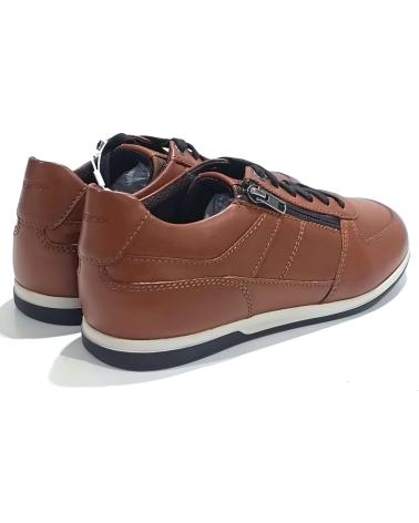 GEOX U454GB CHAUSSURE CASUAL EN CUIR MARRON À LACETS BROWN