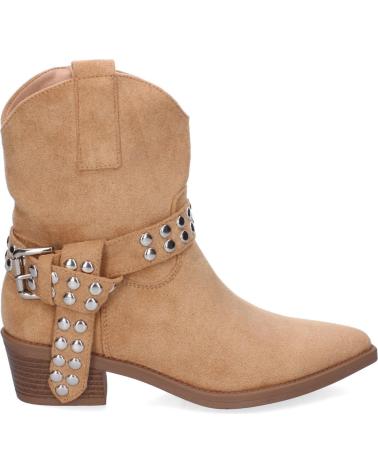Boots für Damen PUNTOSALAO BOTINES DE TACON MEDIO CON TACHUELAS PARA MUJER COLOR BEIGE VARIOS COLORES