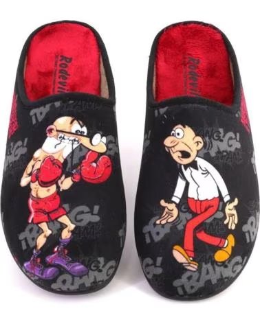 ZAPATILLAS DE CASA DE HOMBRE RODEVIL 582BOXEO MORTADELO Y FILEMÓN NEGRO