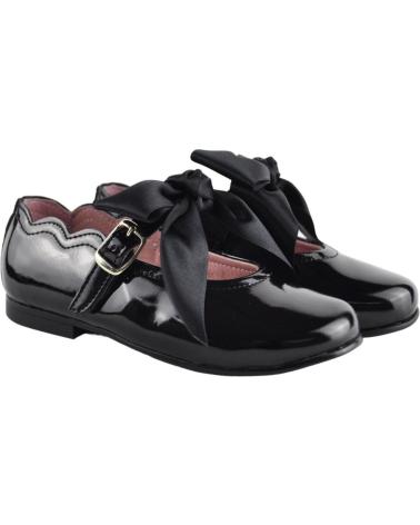 Zapatos de Niña ANGELITOS FRANCESITA CHAROL LAZO SATEN 1104 NEGRO