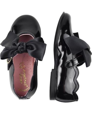 Zapatos de Niña ANGELITOS FRANCESITA CHAROL LAZO SATEN 1104 NEGRO
