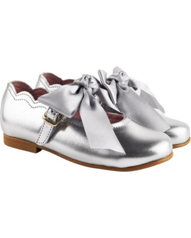 Zapatos de Niña ANGELITOS FRANCESITA CHAROL LAZO SATEN 1104 PLATA