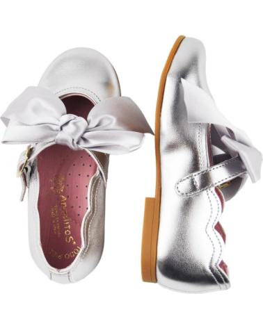 Zapatos de Niña ANGELITOS FRANCESITA CHAROL LAZO SATEN 1104 PLATA